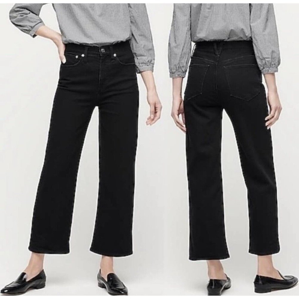J Crew Slim wide-leg jean in clean black Size 28”